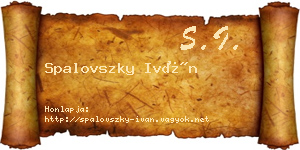 Spalovszky Iván névjegykártya