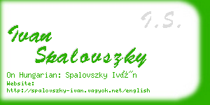 ivan spalovszky business card